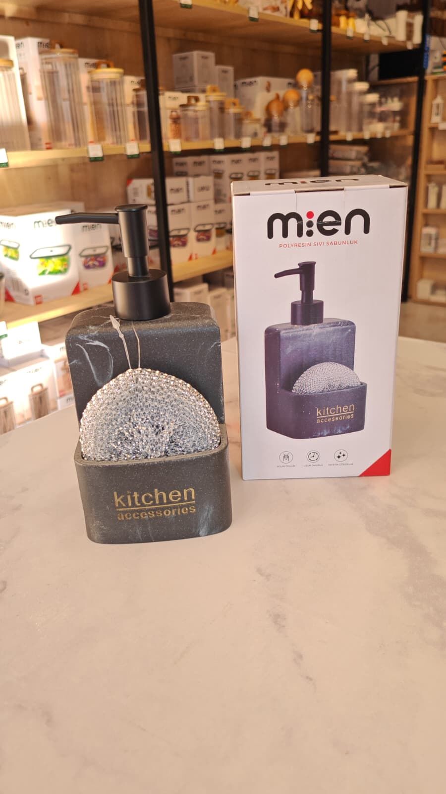 POLYRESIN HAZNELİ SIVI SABUNLUK SİYAH