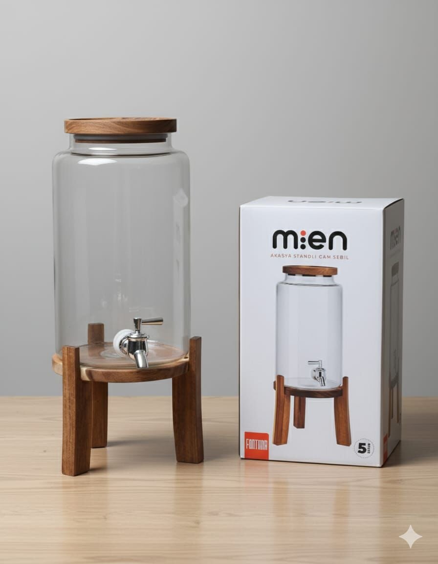 AKASYA STANDLI CAM SEBİL 5 LİTRE