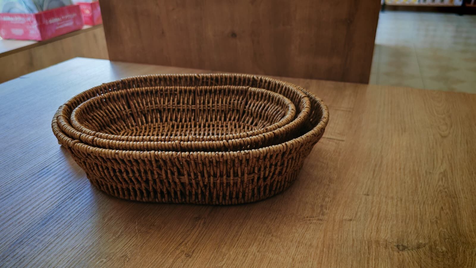 RATTAN ÜÇLÜ OVAL EKMEKLİK SETİ