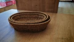 RATTAN ÜÇLÜ OVAL EKMEKLİK SETİ