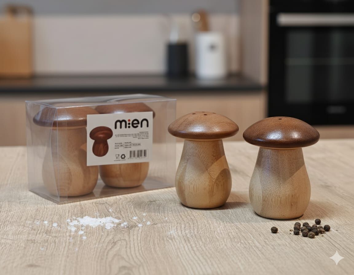 BAMBU 2Lİ MANTAR TUZLUK