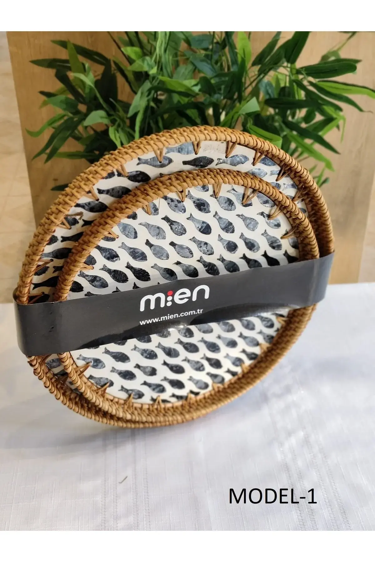 2Lİ SEDEF RATTAN TEPSİ