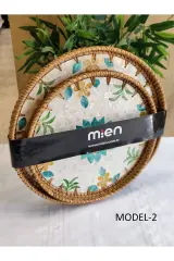 2Lİ SEDEF RATTAN TEPSİ