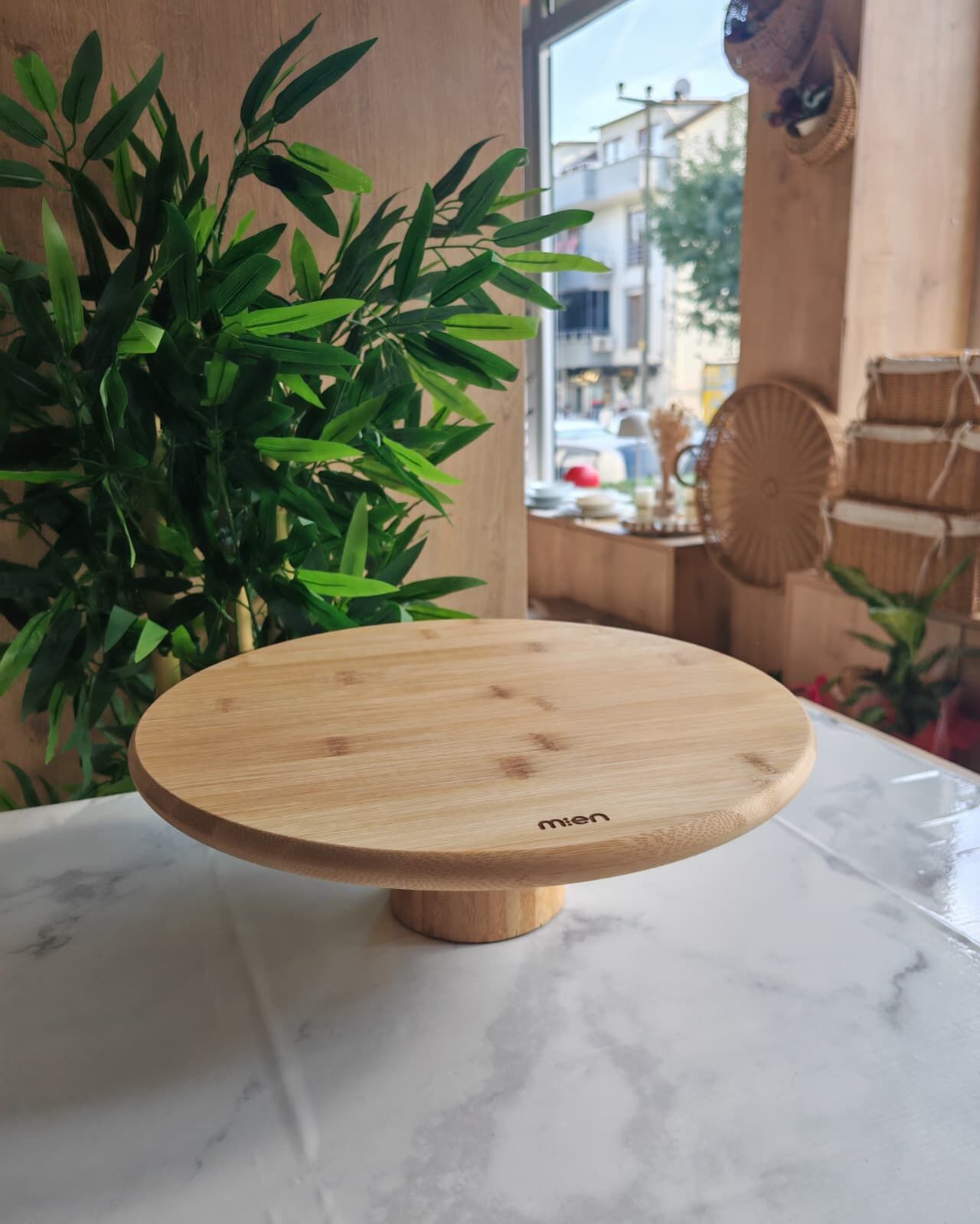 BAMBU AYAKLI SUNUMLUK 31CM