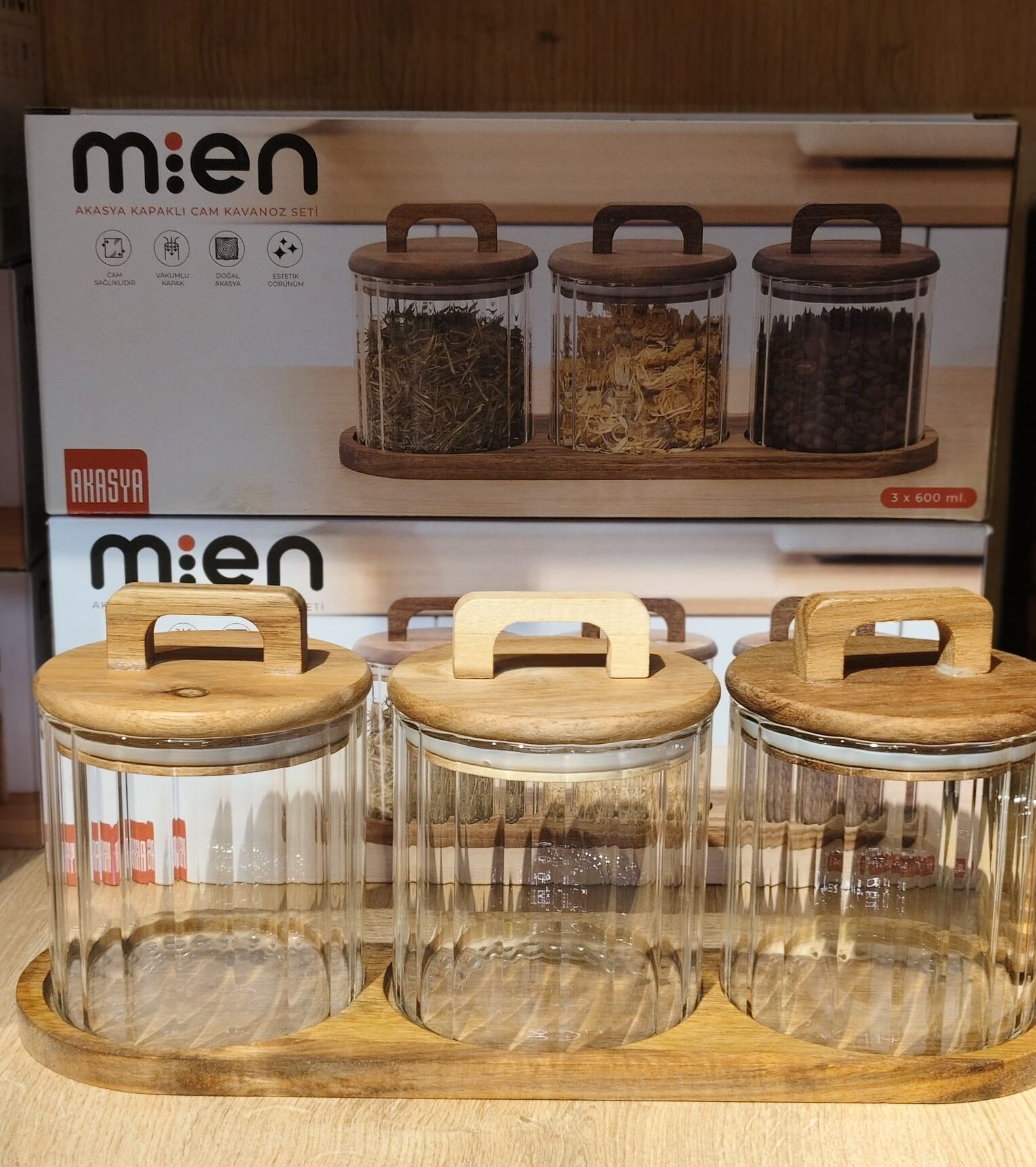 AKASYA KAPAKLI CAM KAVANOZ