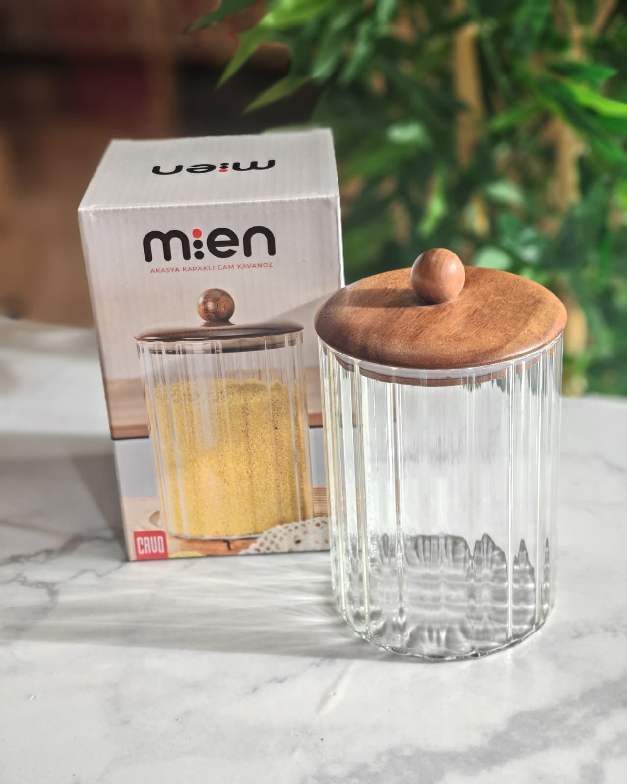 1150ML AKASYA KAPAKLI LINE CAM KAVANOZ