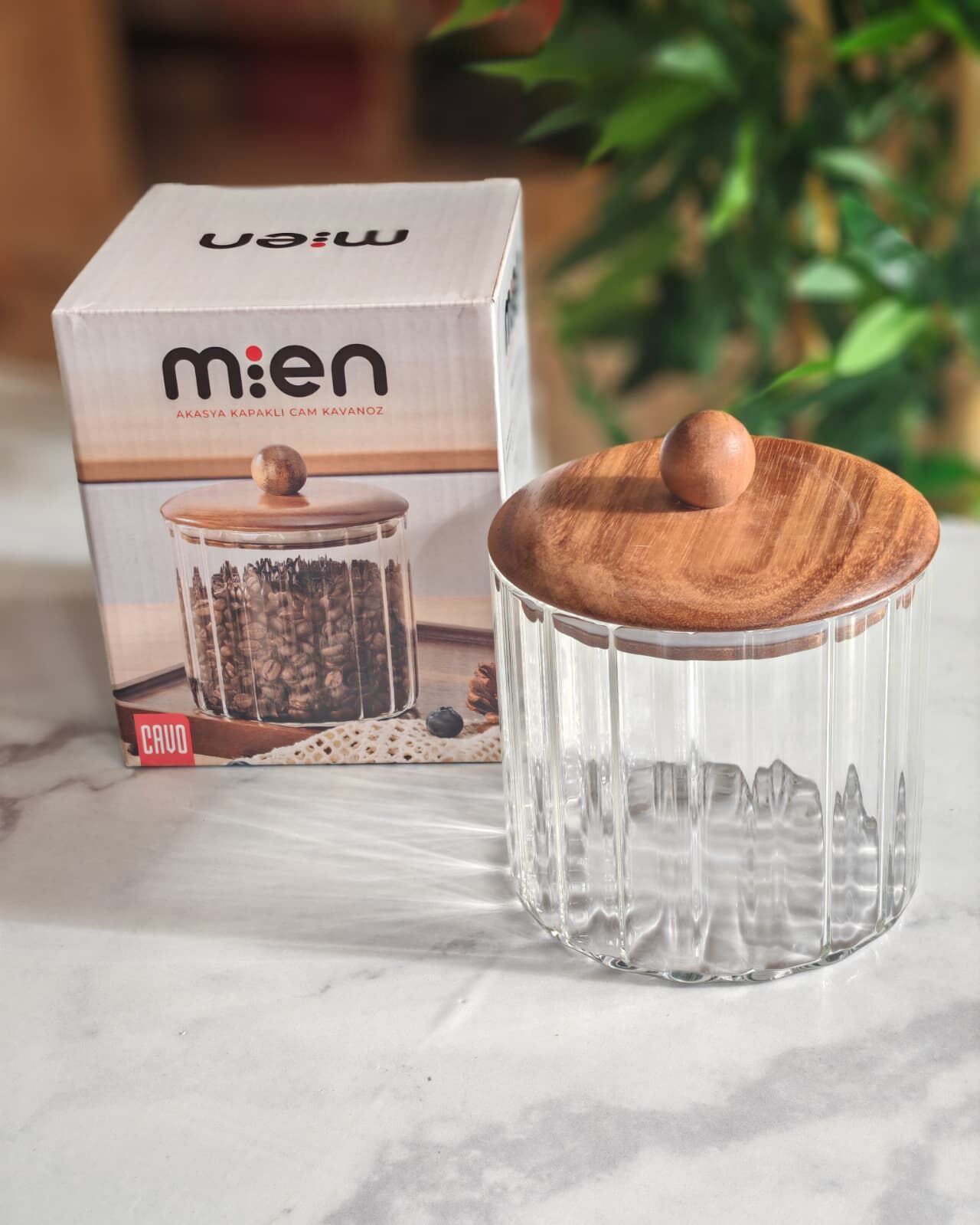 750ML AKASYA KAPAKLI LINE CAM KAVANOZ