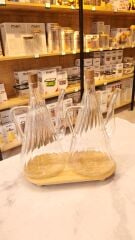 2 Lİ İBRİK YAĞDANLIK VE TOP AYAK BAMBU SUNUMLUK